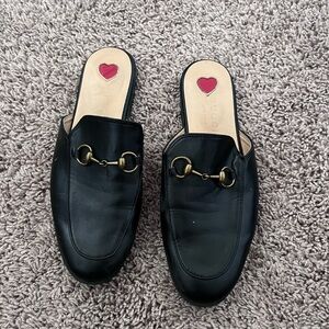 Black Leather Slip-On Loafers